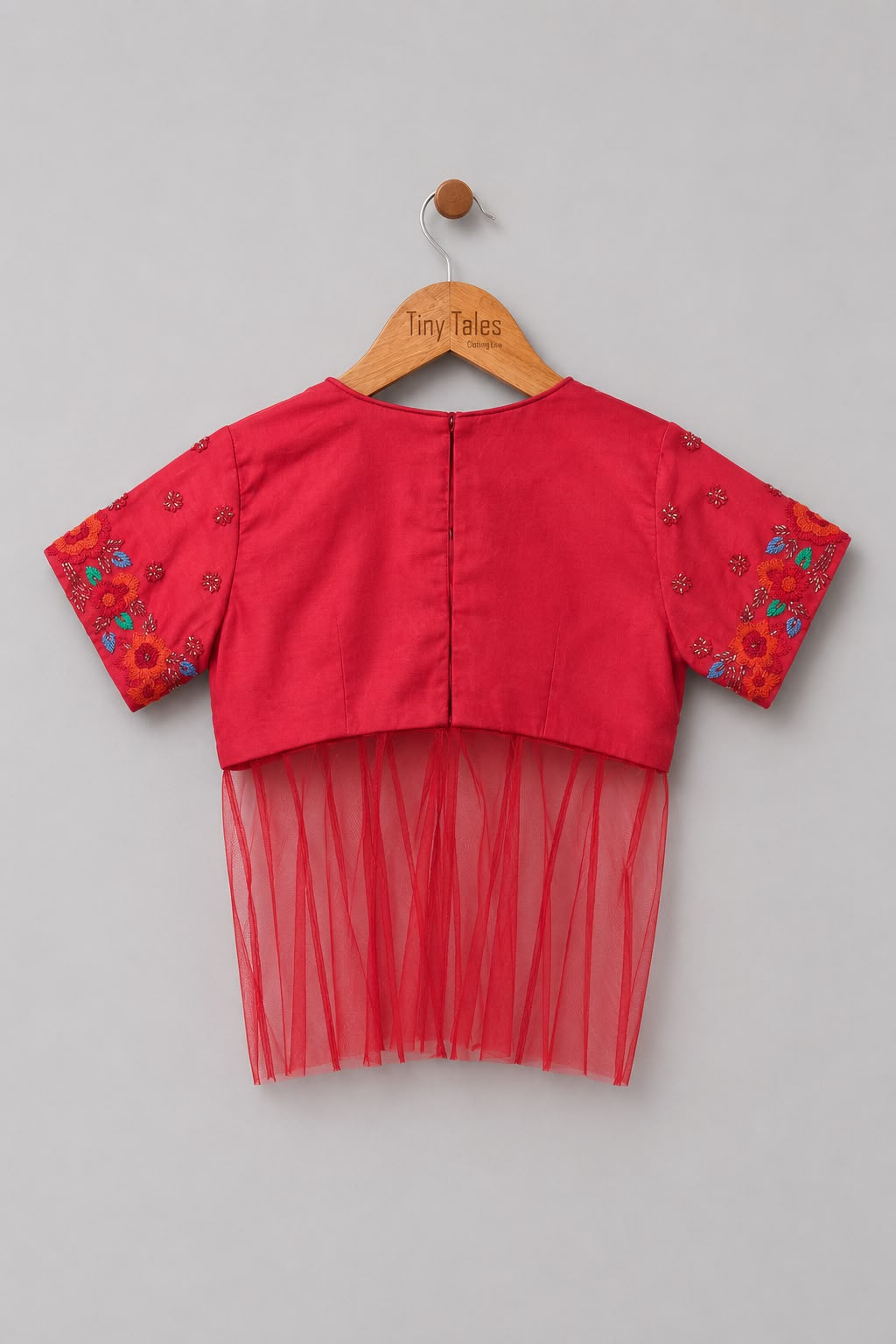 Red Peter Pan Collared Lehenga Set