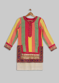 Multicolour Kurta with Printed Pants - Medium
