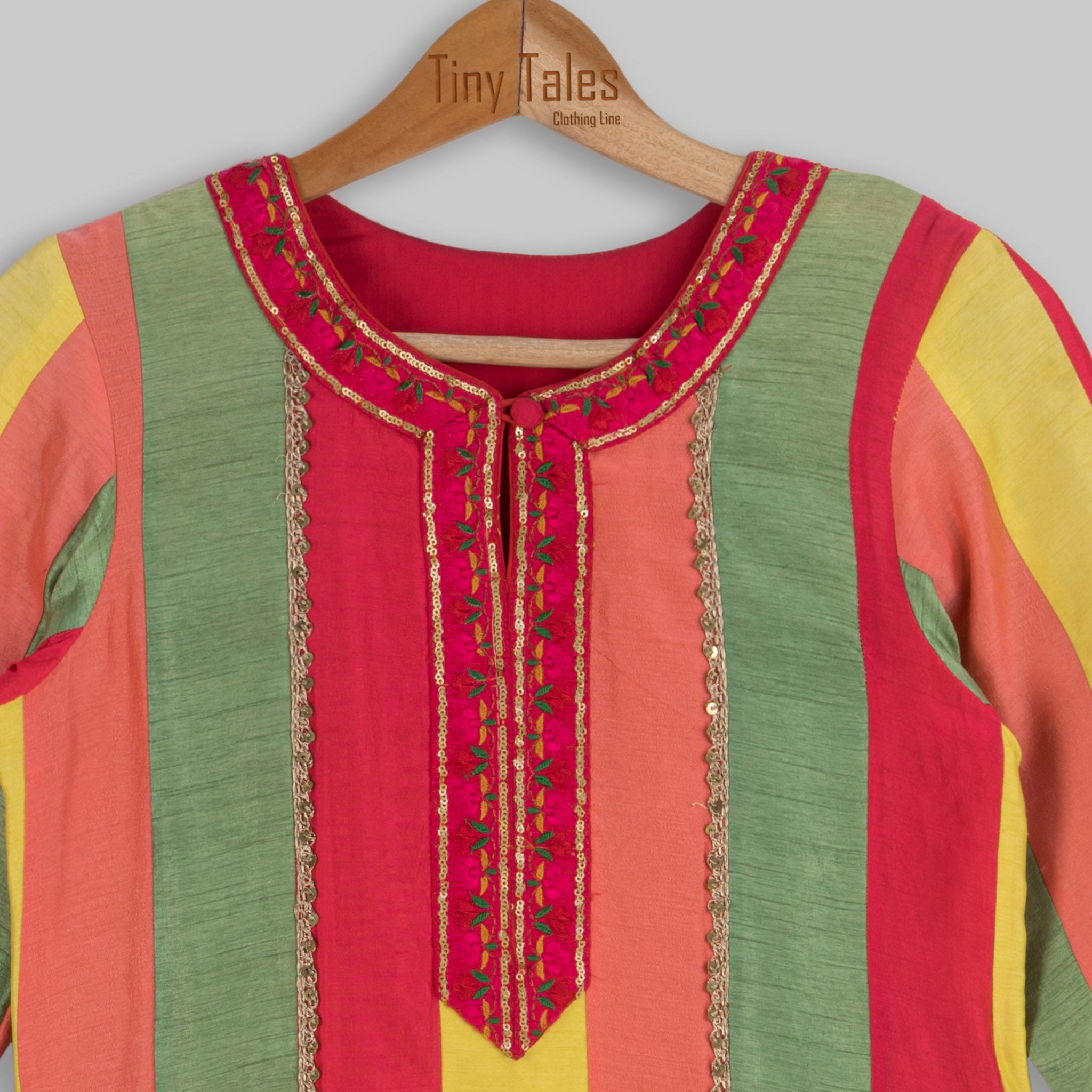 Multicolour Kurta with Printed Pants - Medium