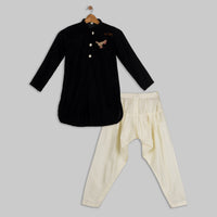 Black Velvet Kurta with Salwar Set