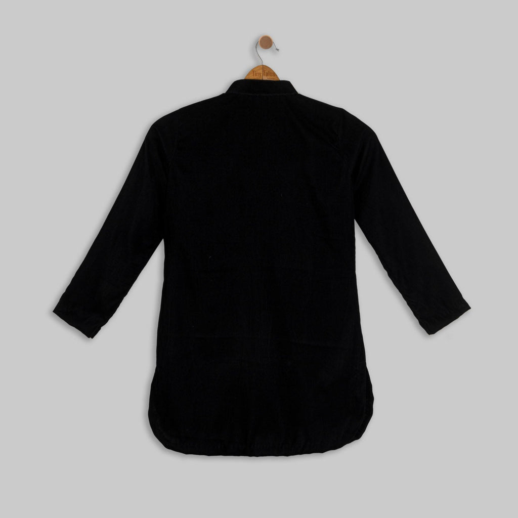 Black Velvet Kurta with Salwar Set
