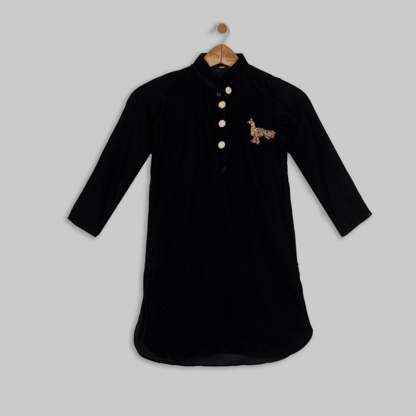 Black Velvet Kurta with Salwar Set