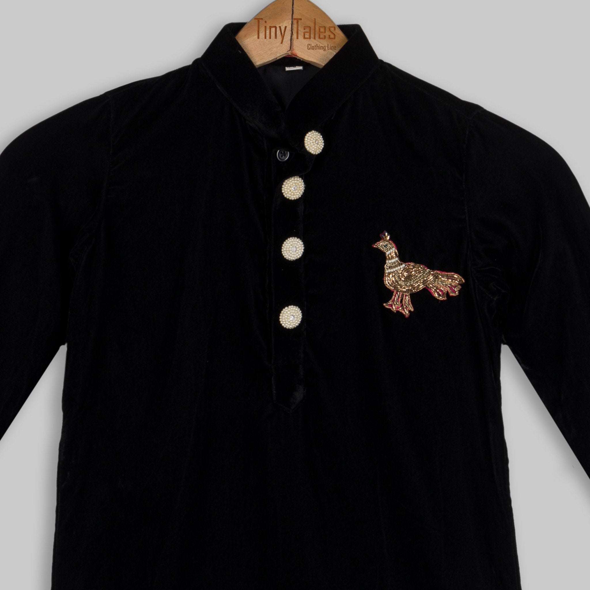 Black Velvet Kurta with Salwar Set