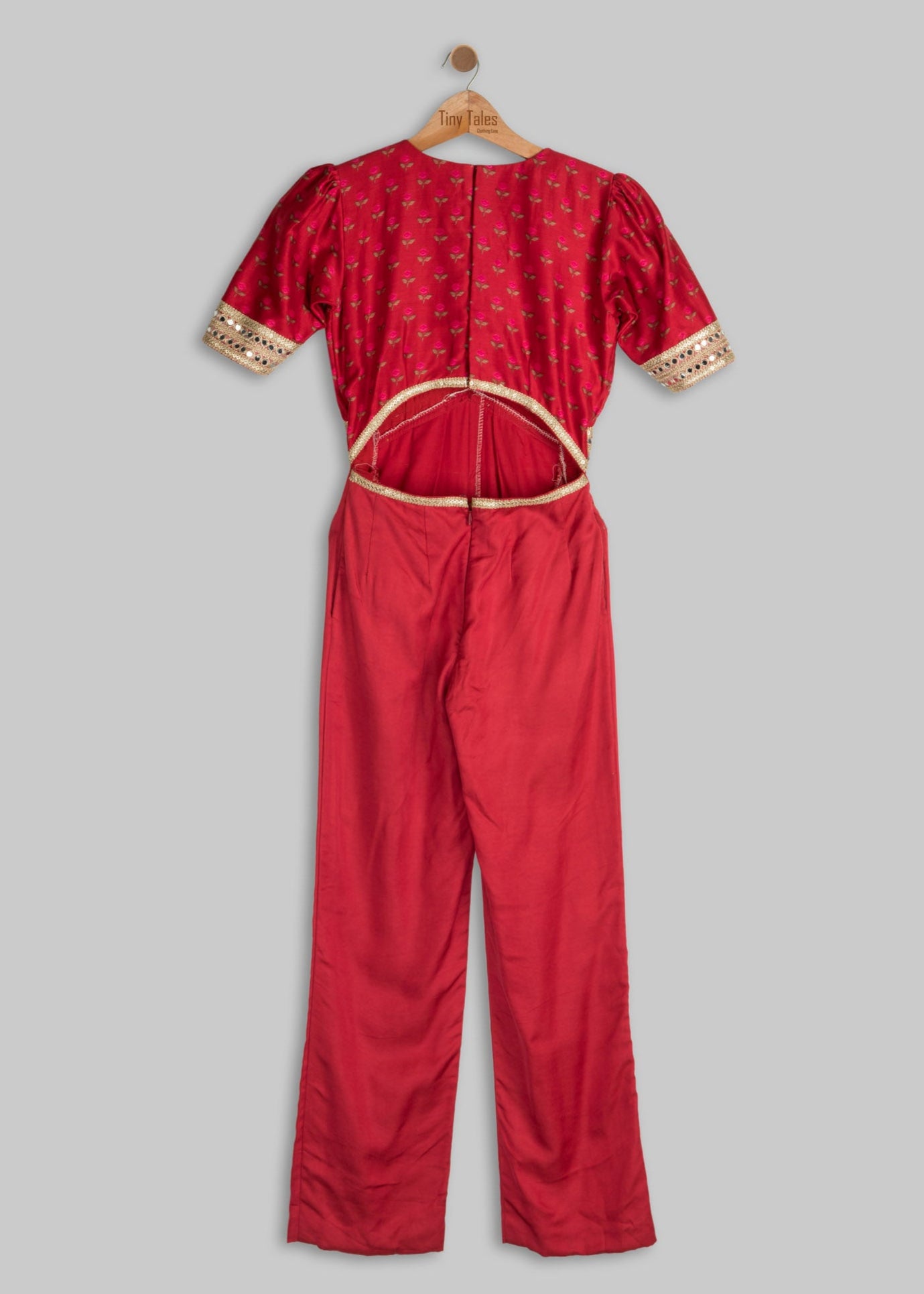 Red Jumpsuit with Back Cutout