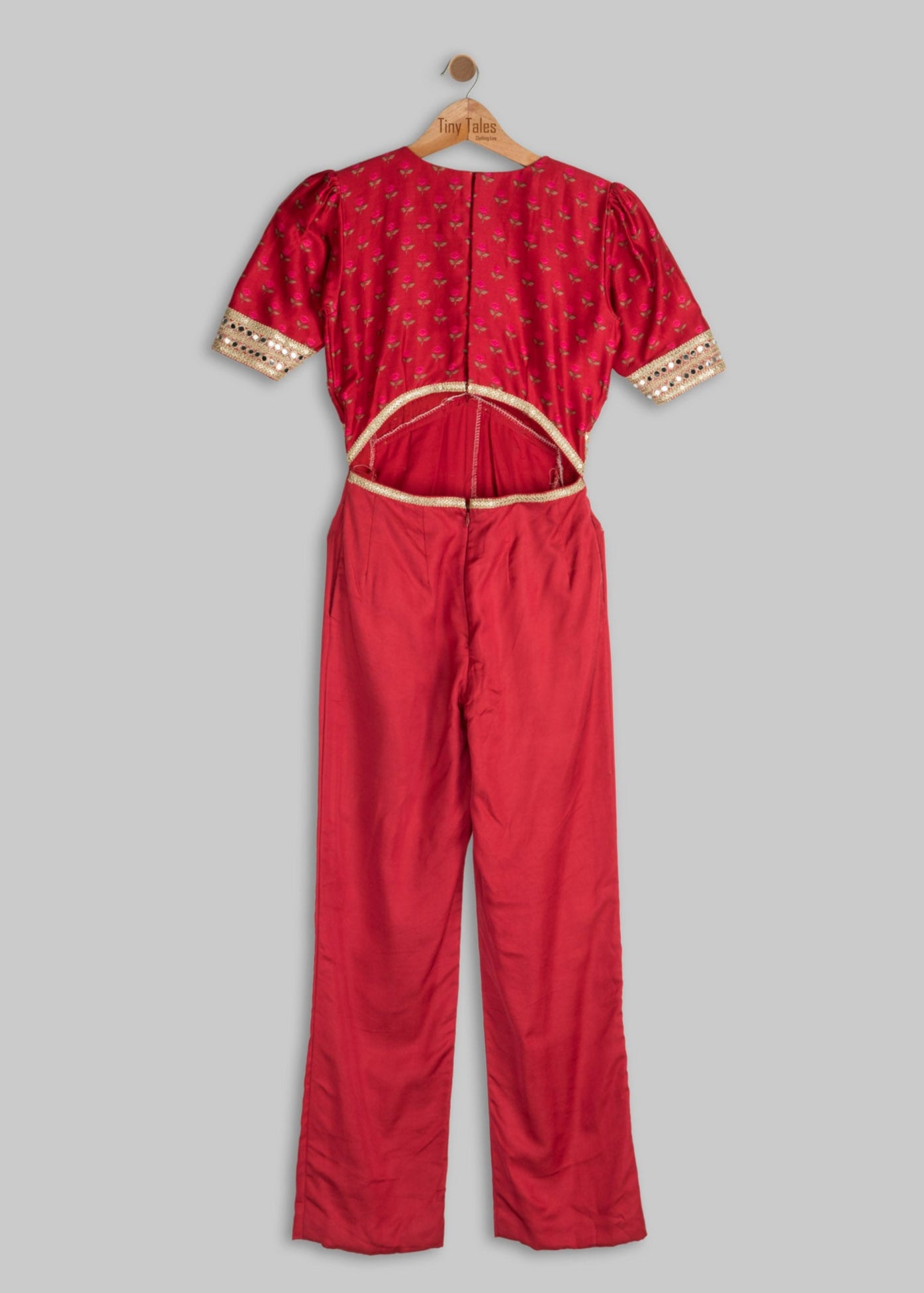 Red Jumpsuit with Back Cutout