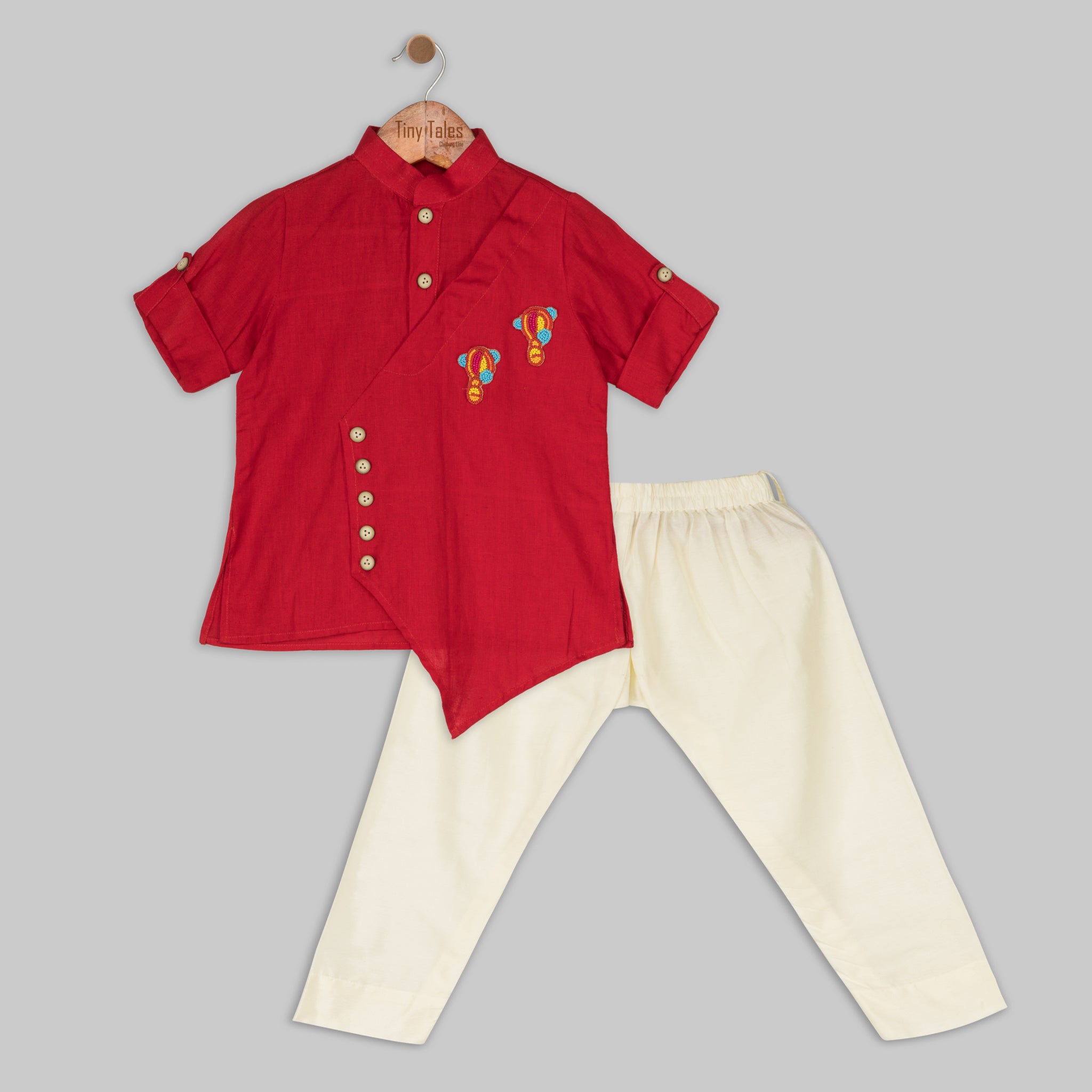 Red Hot-Air-Balloon Kurta Set