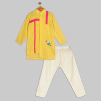 Yellow and Pink Kurta Set