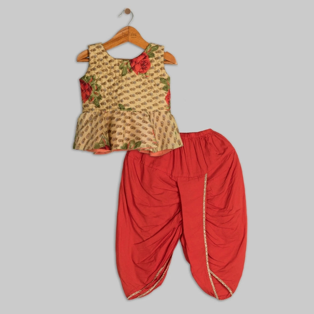 Quilted Peplum with Dhoti