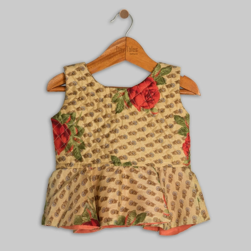 Quilted Peplum with Dhoti