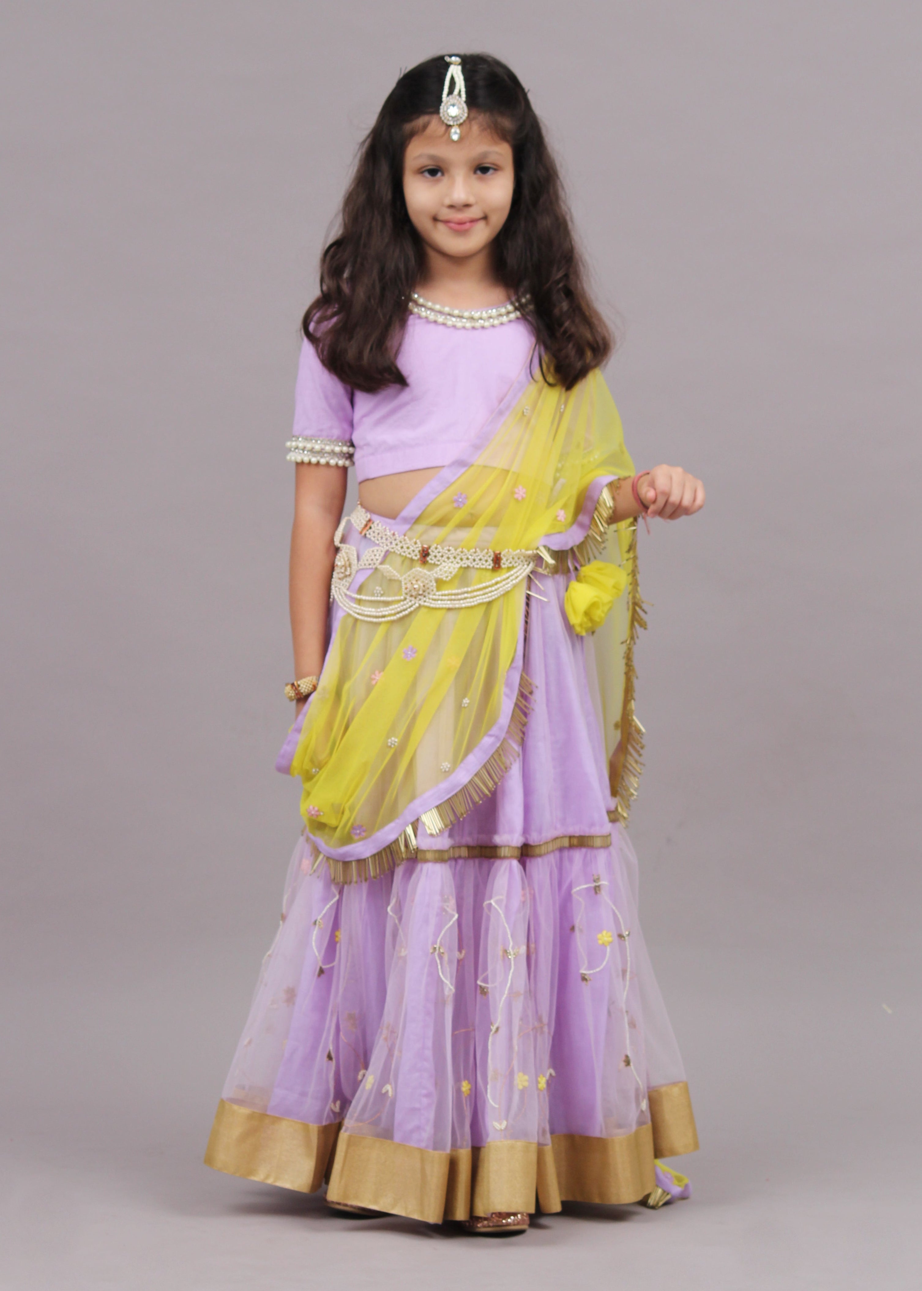 Lilac Ghagra Set