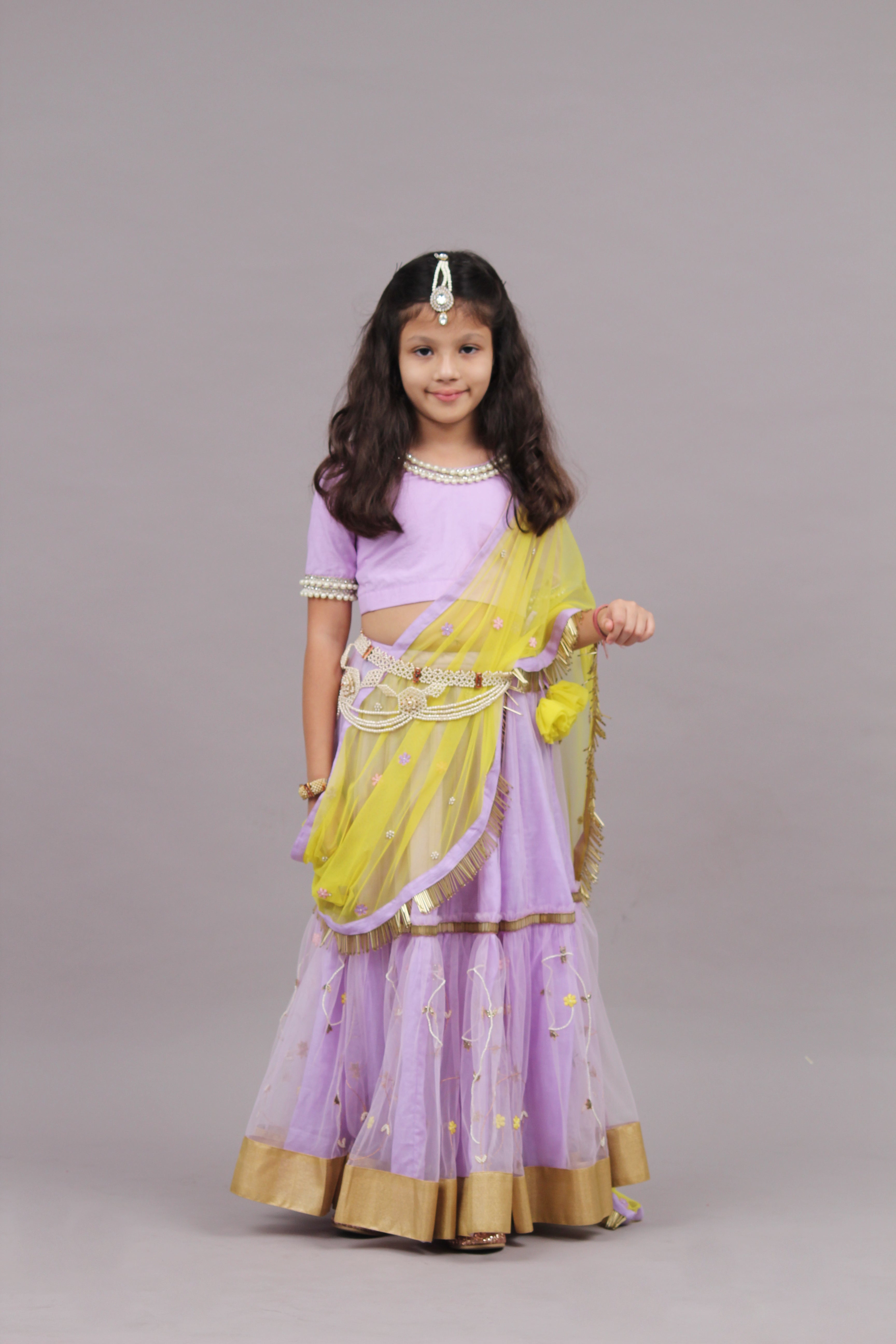 Lilac Ghagra Set