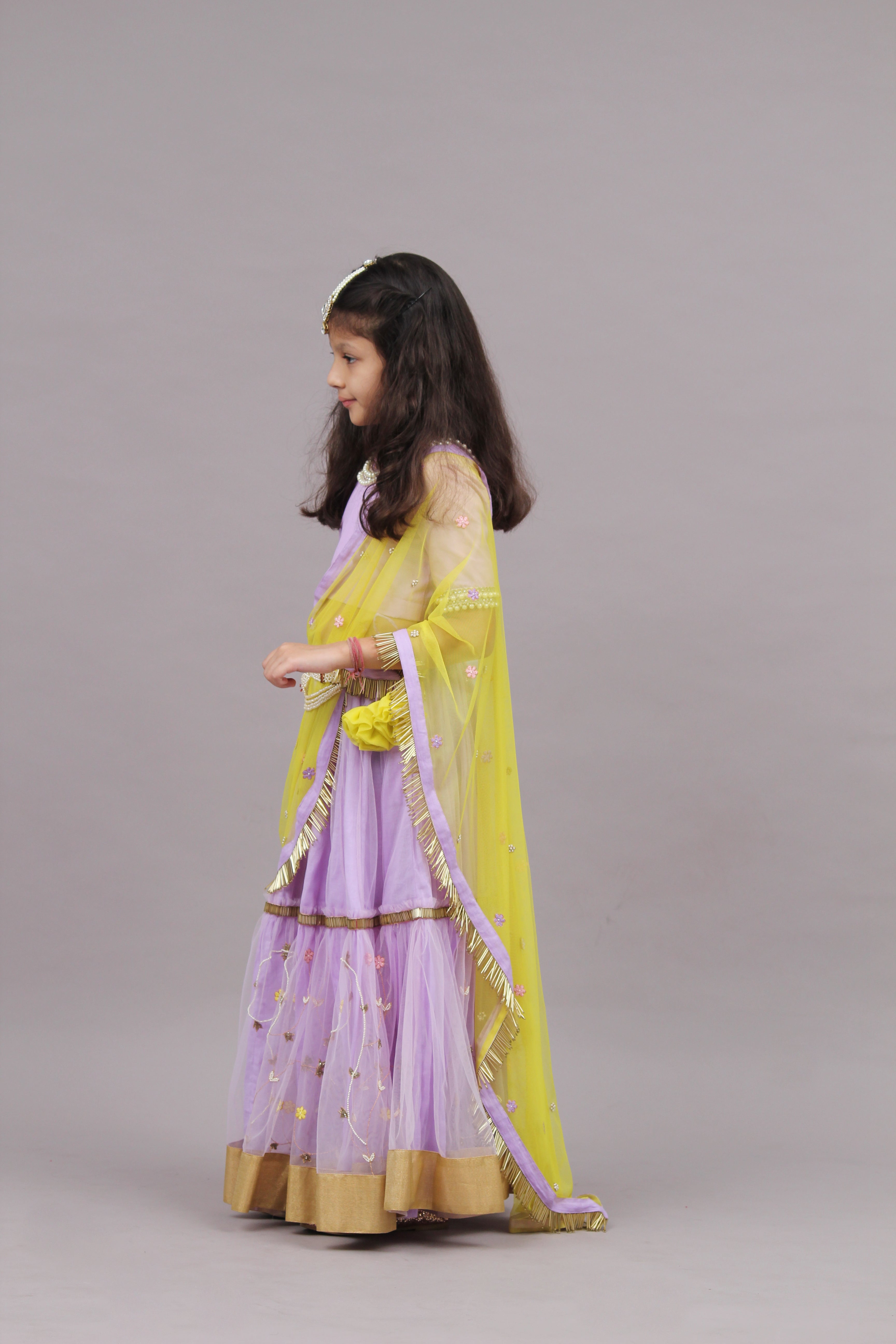 Lilac Ghagra Set