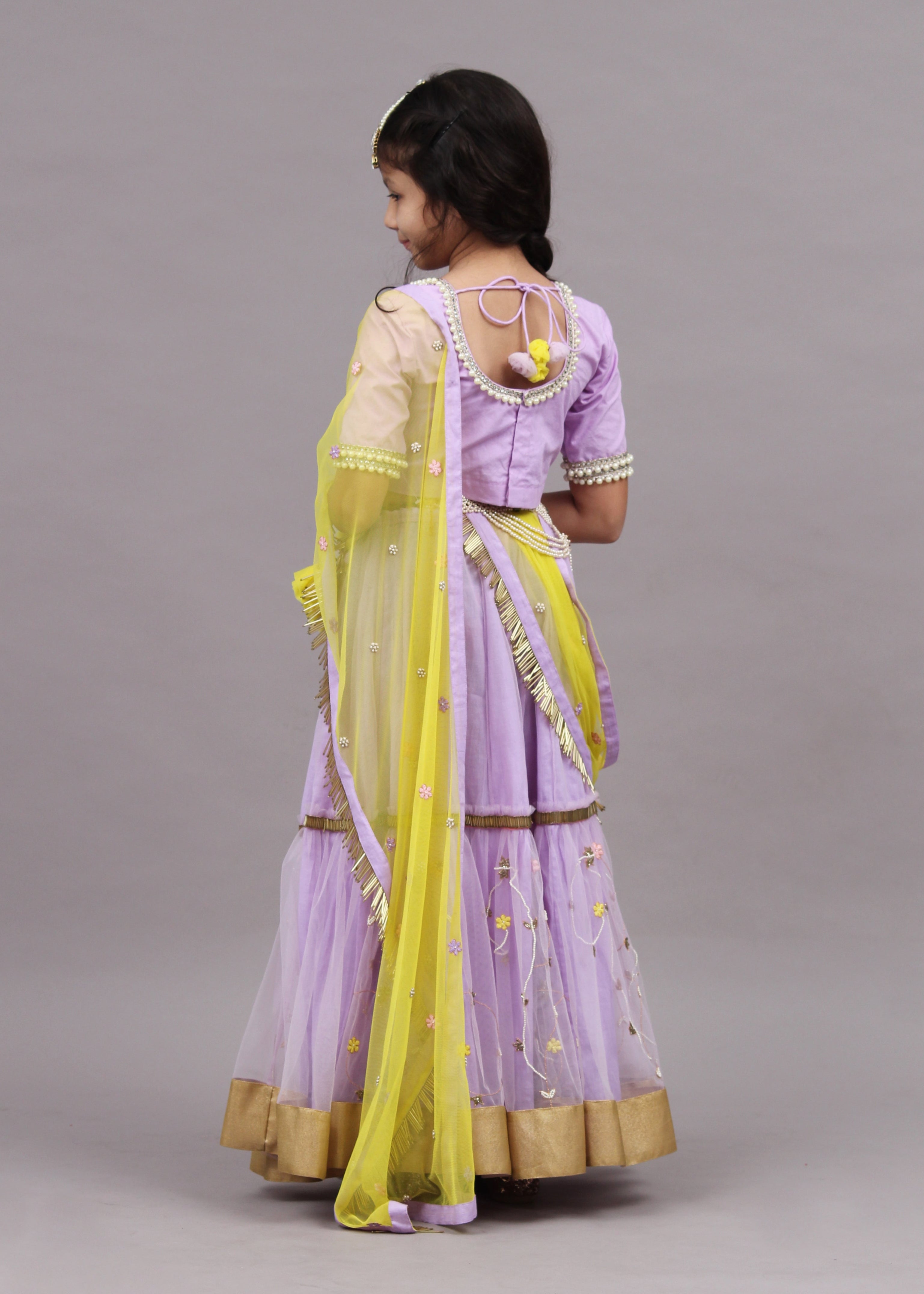 Lilac Ghagra Set