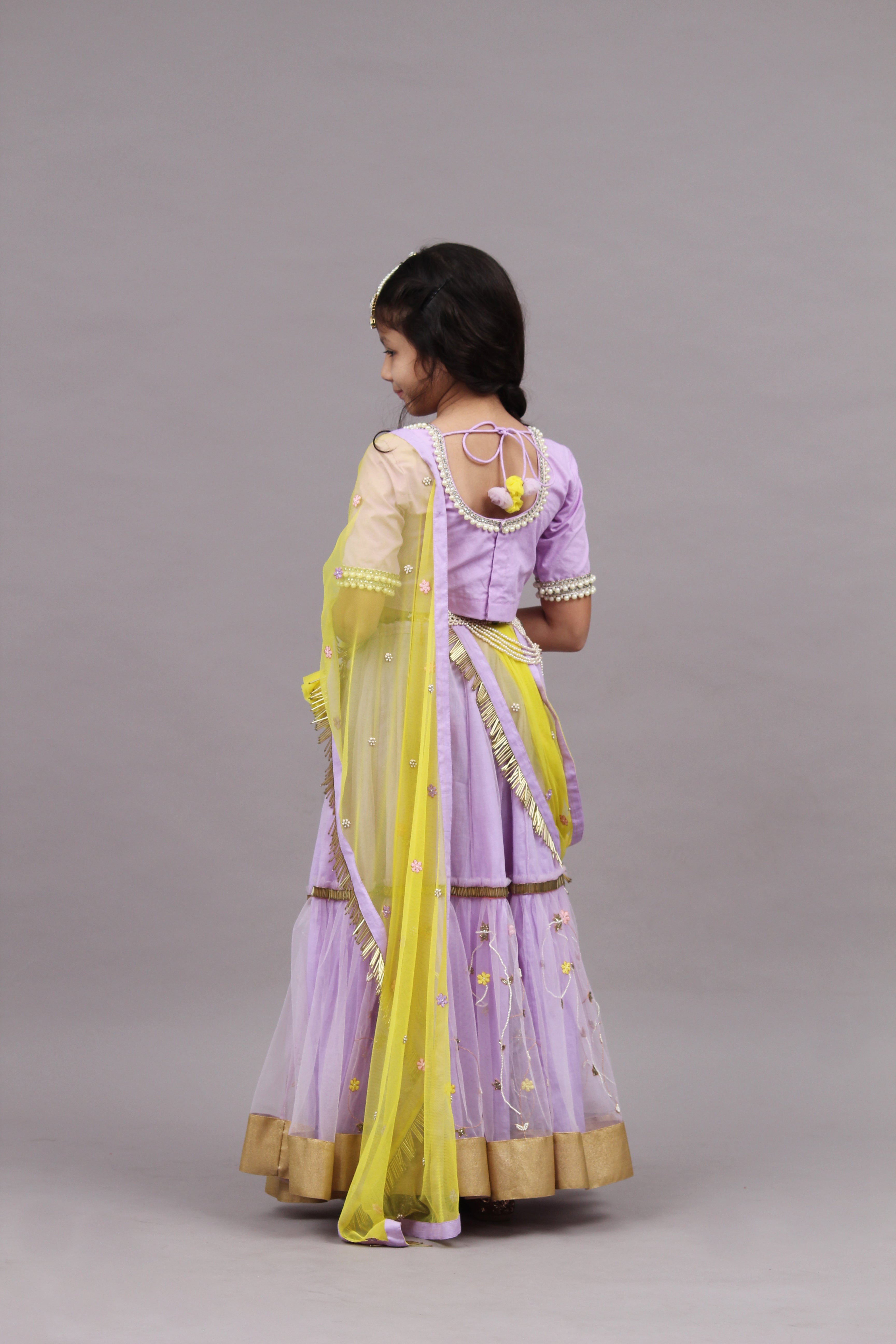 Lilac Ghagra Set