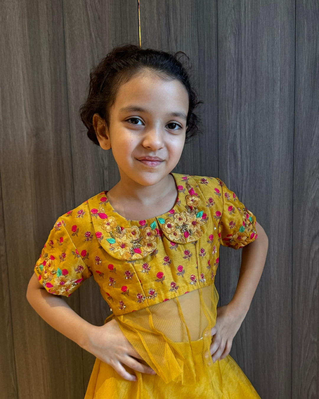 Mustard Peter Pan Collared Lehenga Set