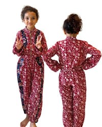 Red & Blue Printed Jogger Set