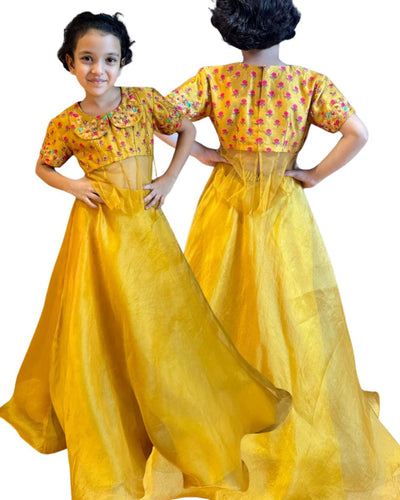 Mustard Peter Pan Collared Lehenga Set