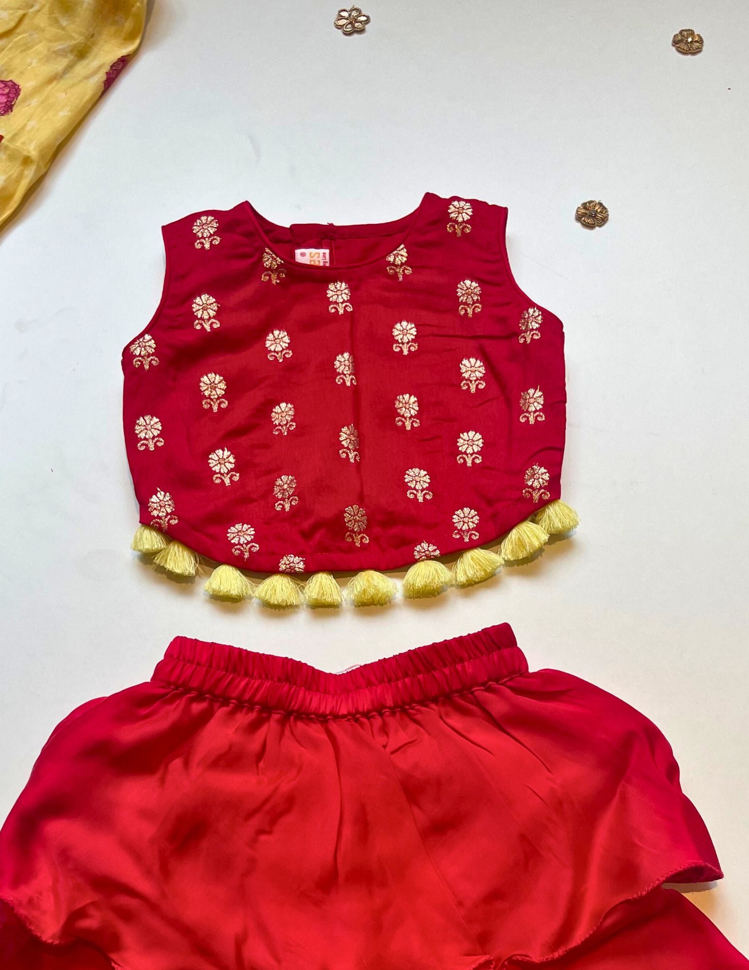 Corset Style Top with 2 Layered Sharara