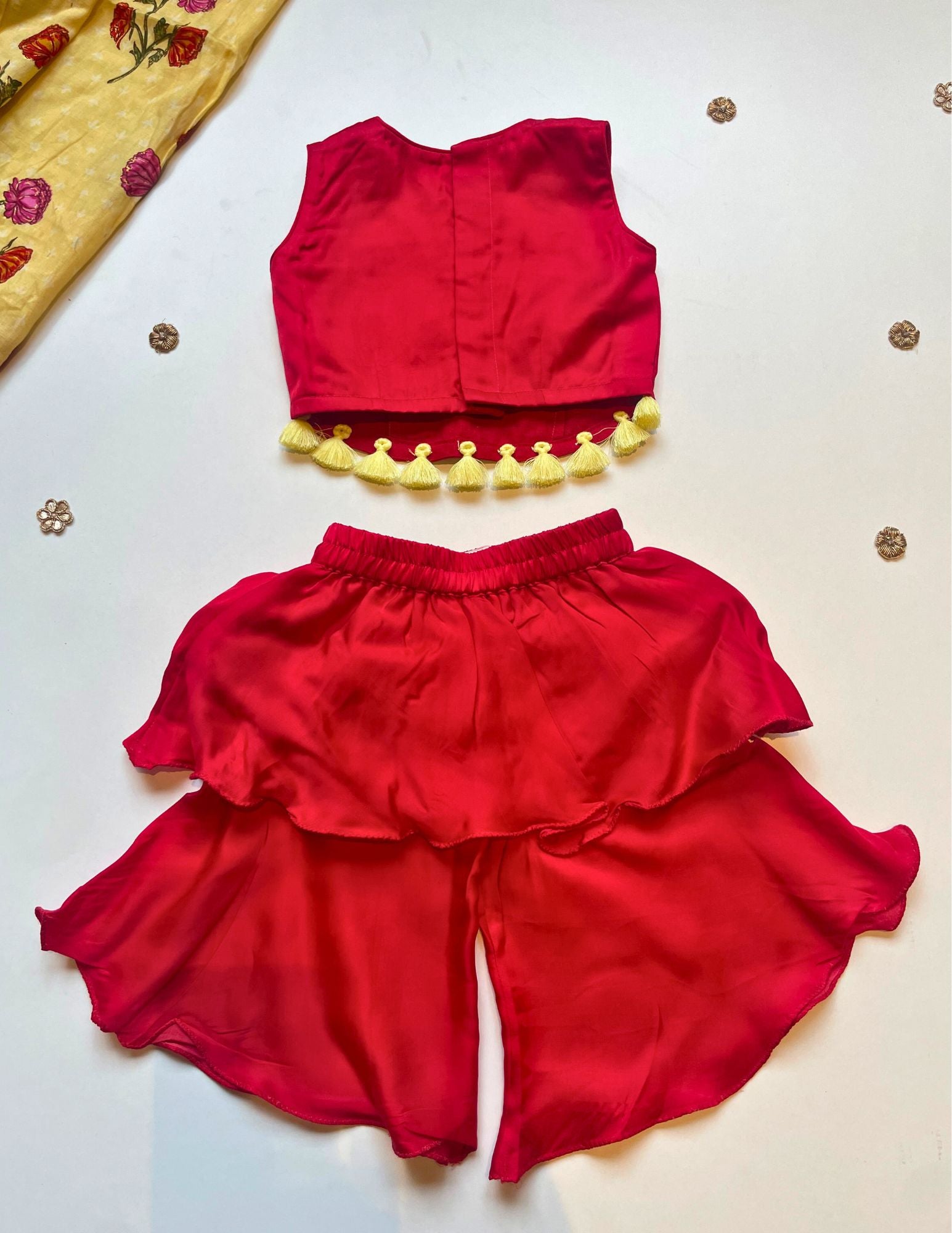 Corset Style Top with 2 Layered Sharara