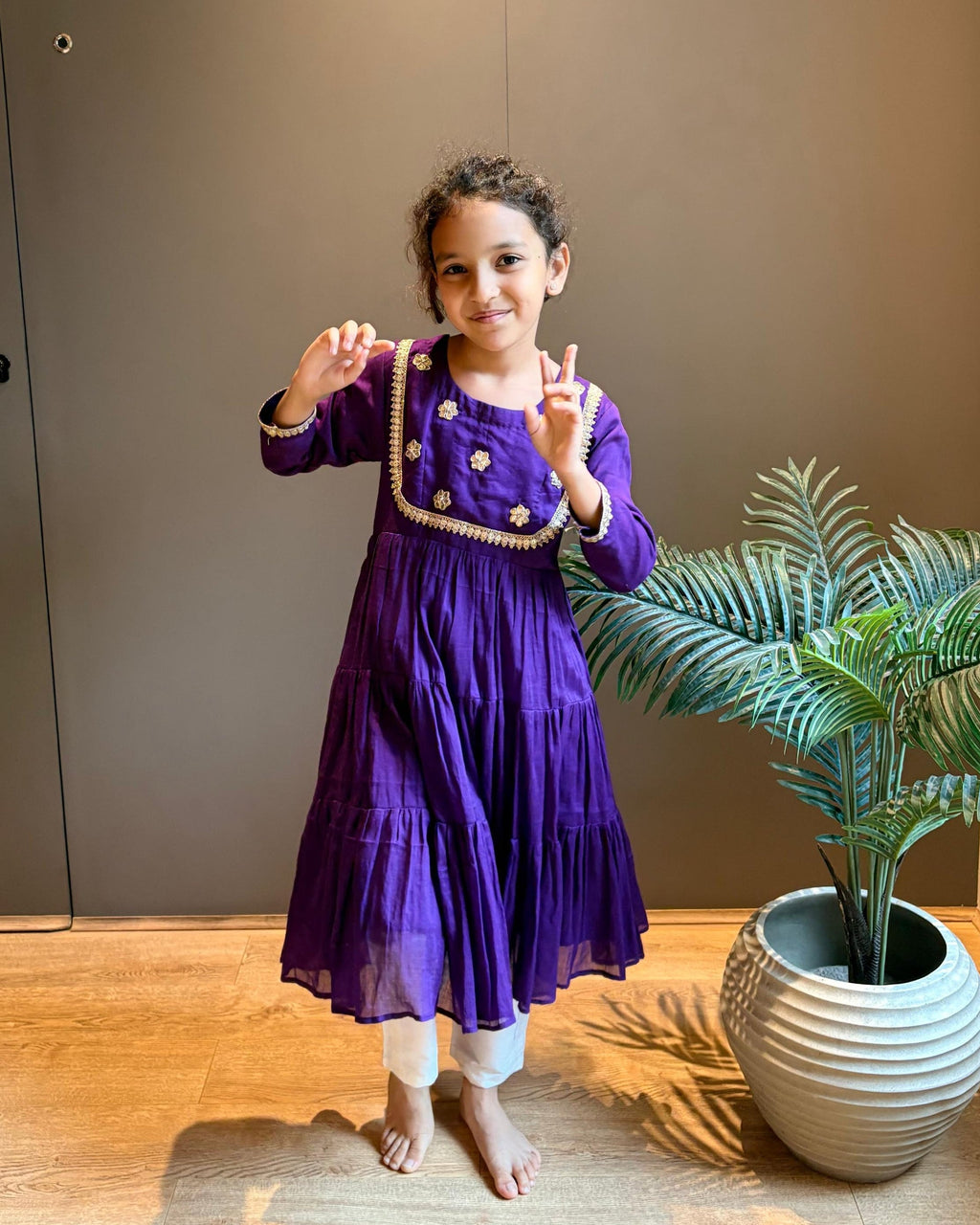 Purple Anarkali Set