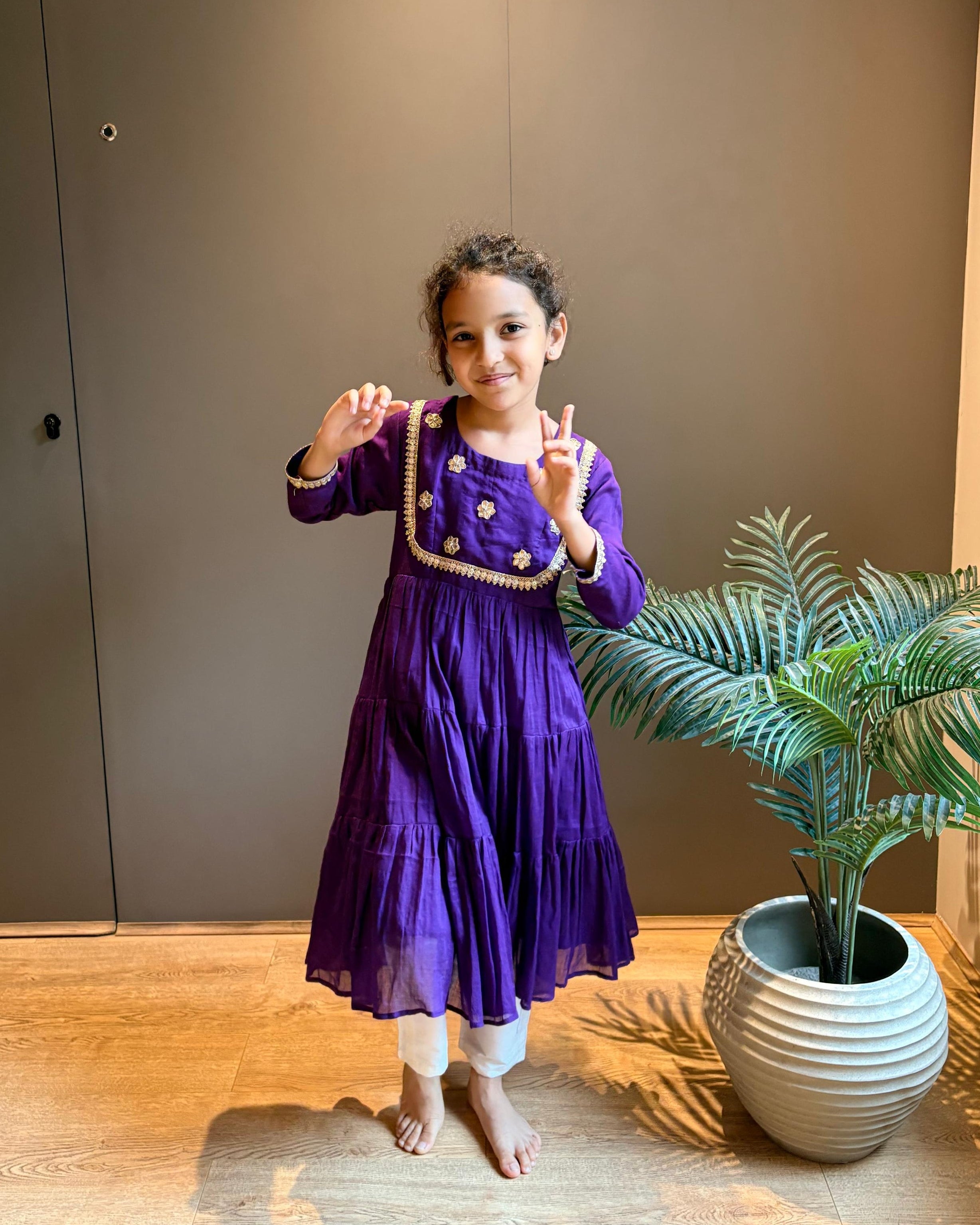 Purple Anarkali Set