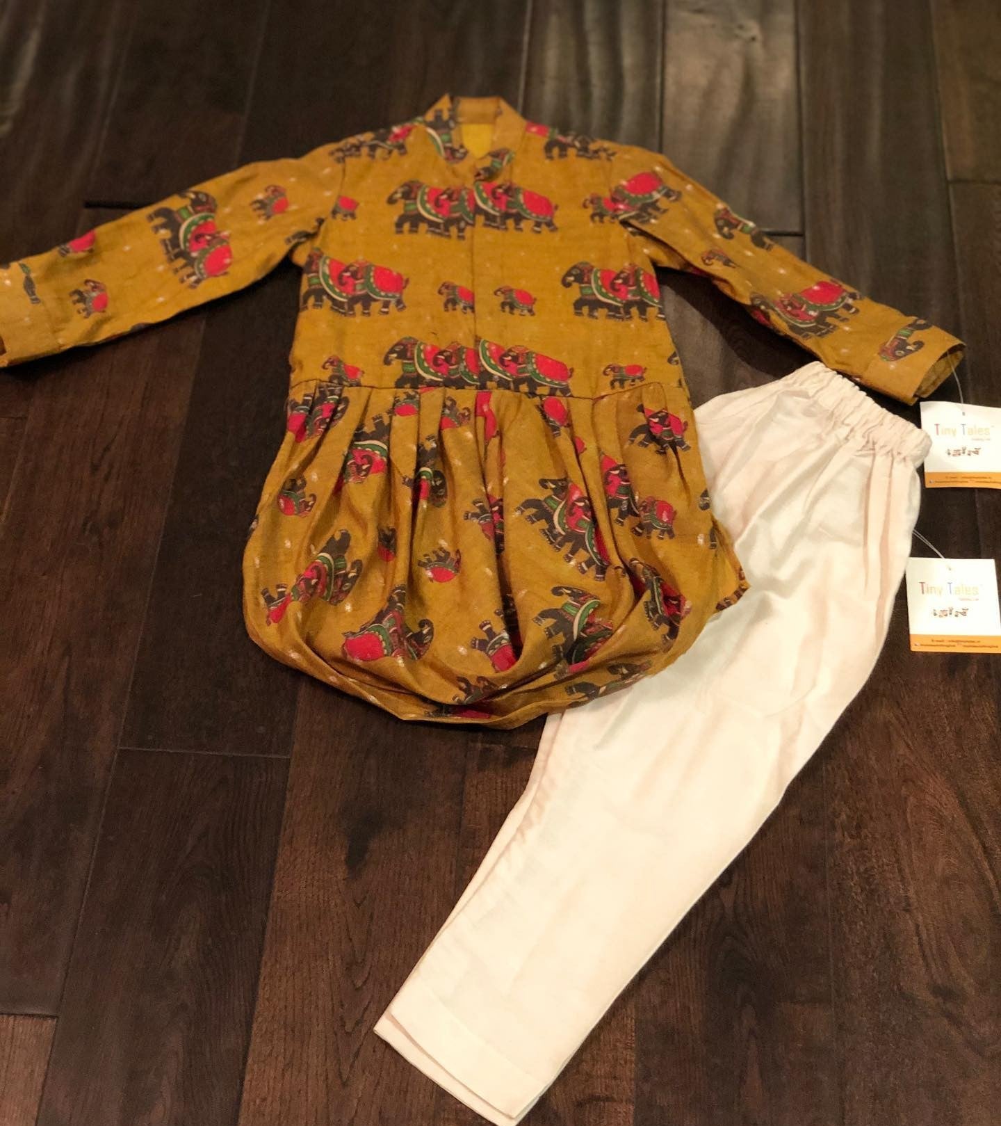 Elephant Print Cowl Kurta Set