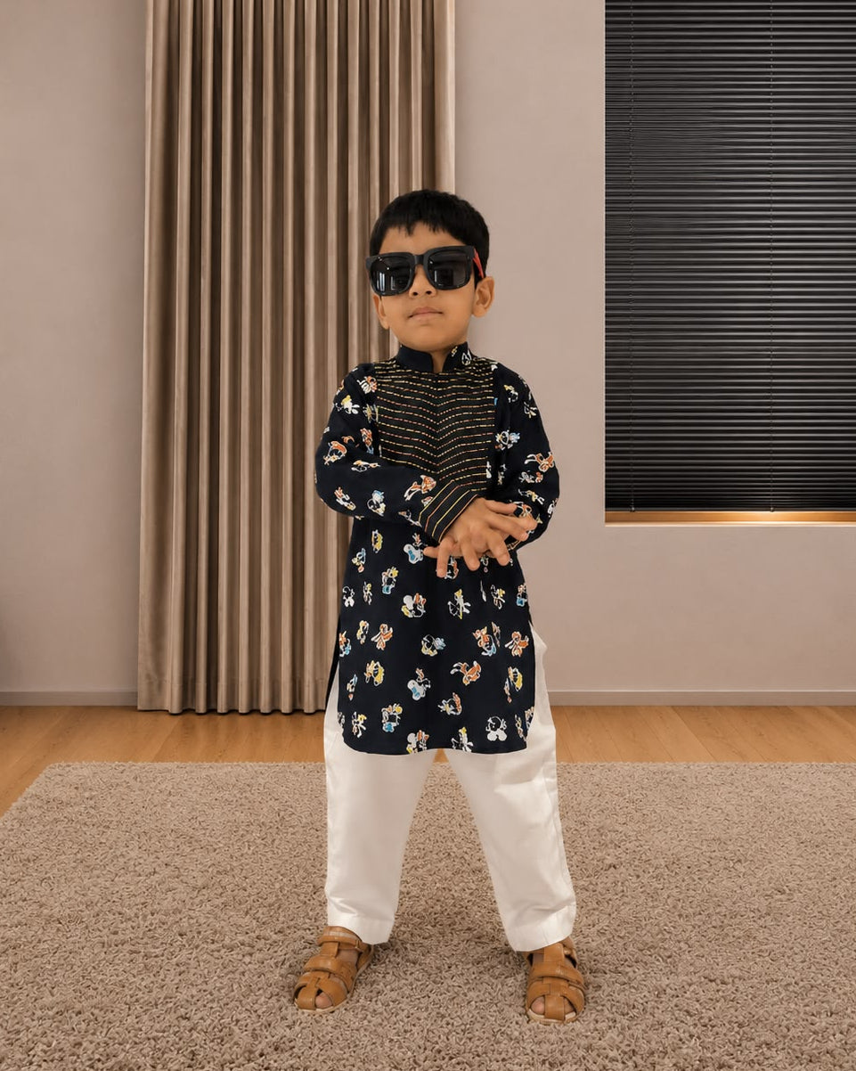Mickey Mouse Printed Kurta Set