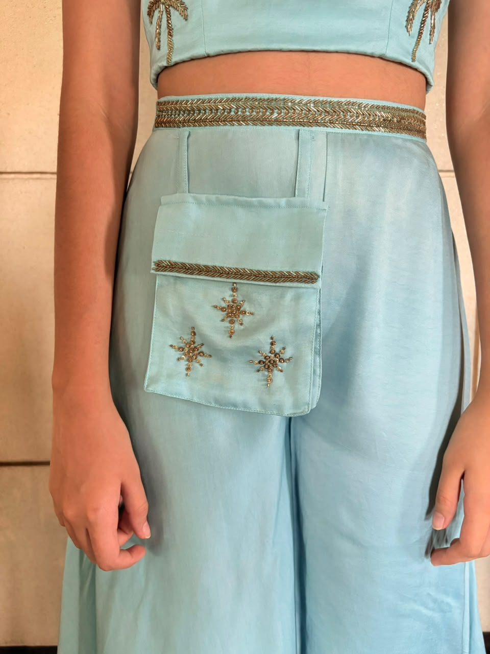 Powder Blue Palm Tree Set