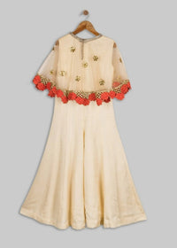 Ivory Jumpsuit with Cape - 6 Yrs