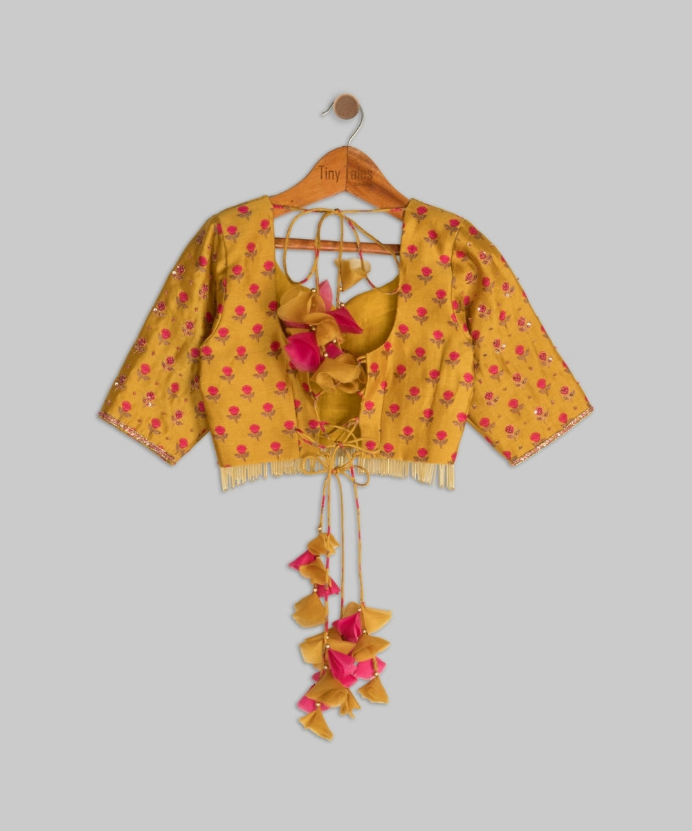 Mustard Embroidered Lehenga Set