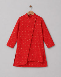 Red Asymmetrical Kurta