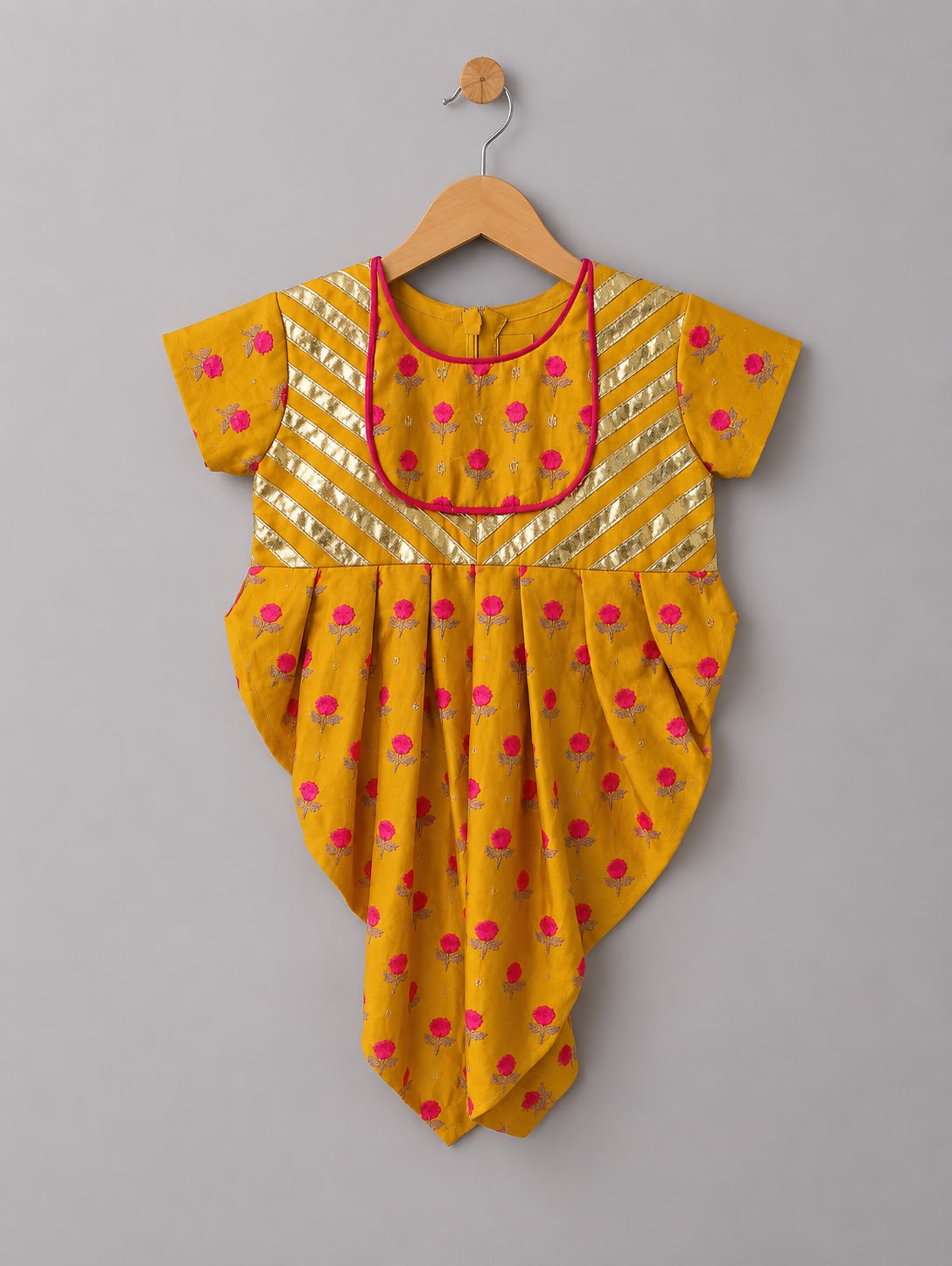 Mustard Printed Dhoti Suit