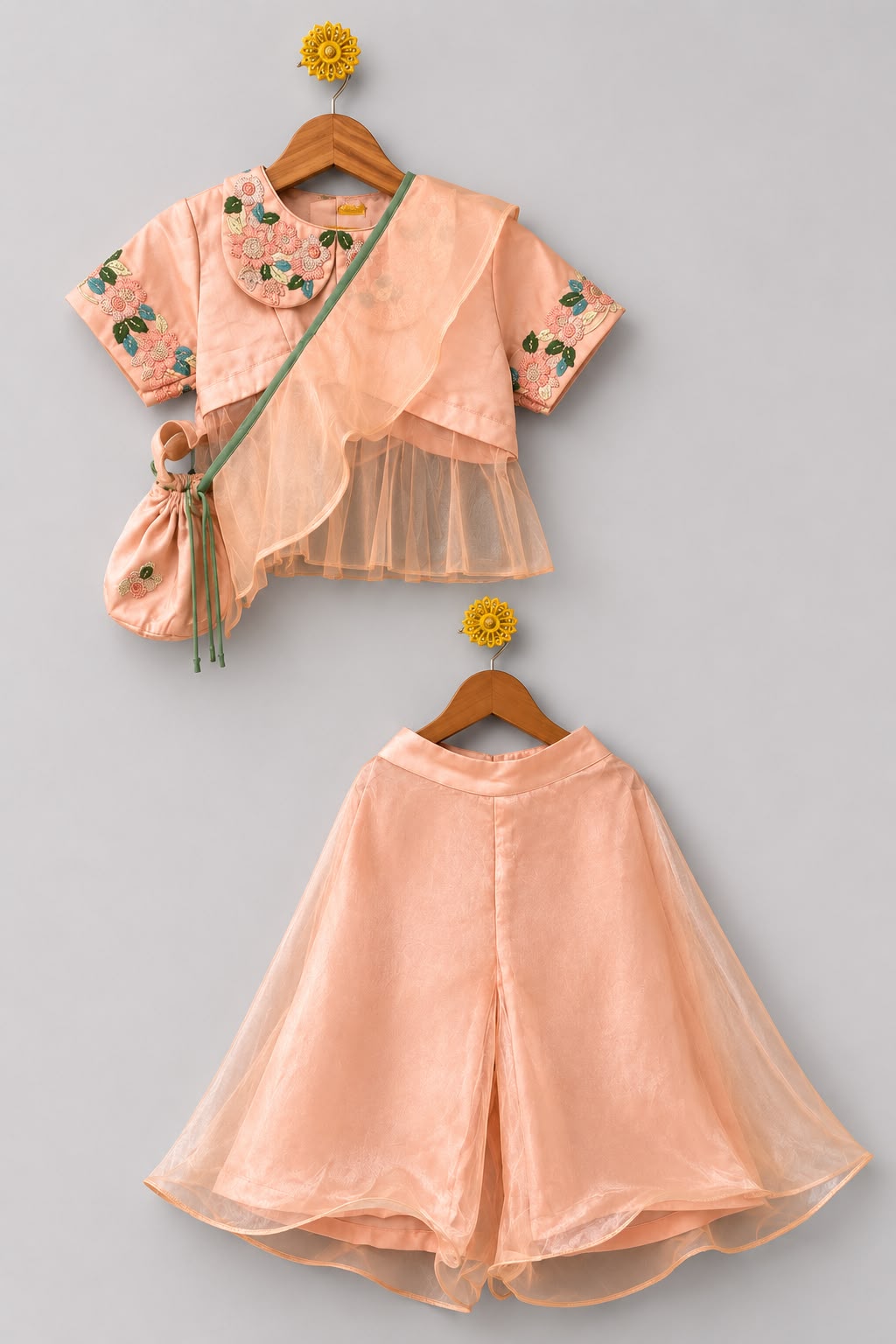 Baby Pink Peter Pan Collared Lehenga Set