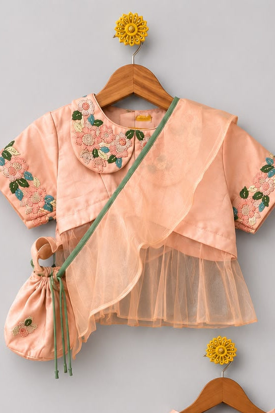 Baby Pink Peter Pan Collared Lehenga Set