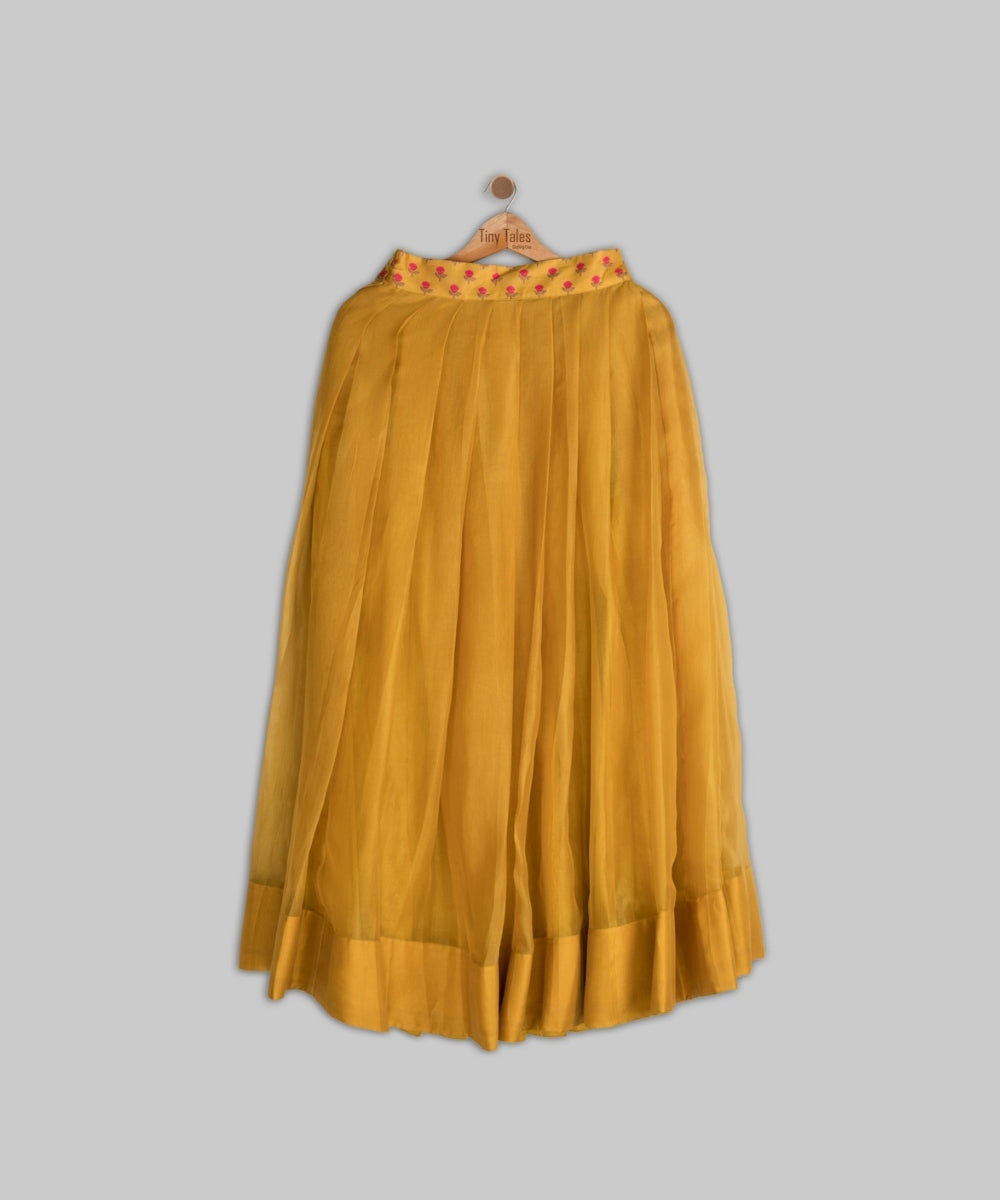 Mustard Embroidered Halter Neck Lehenga Set