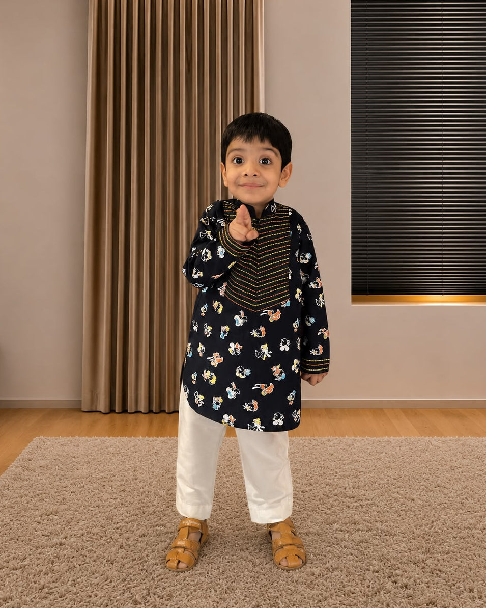 Mickey Mouse Printed Kurta Set