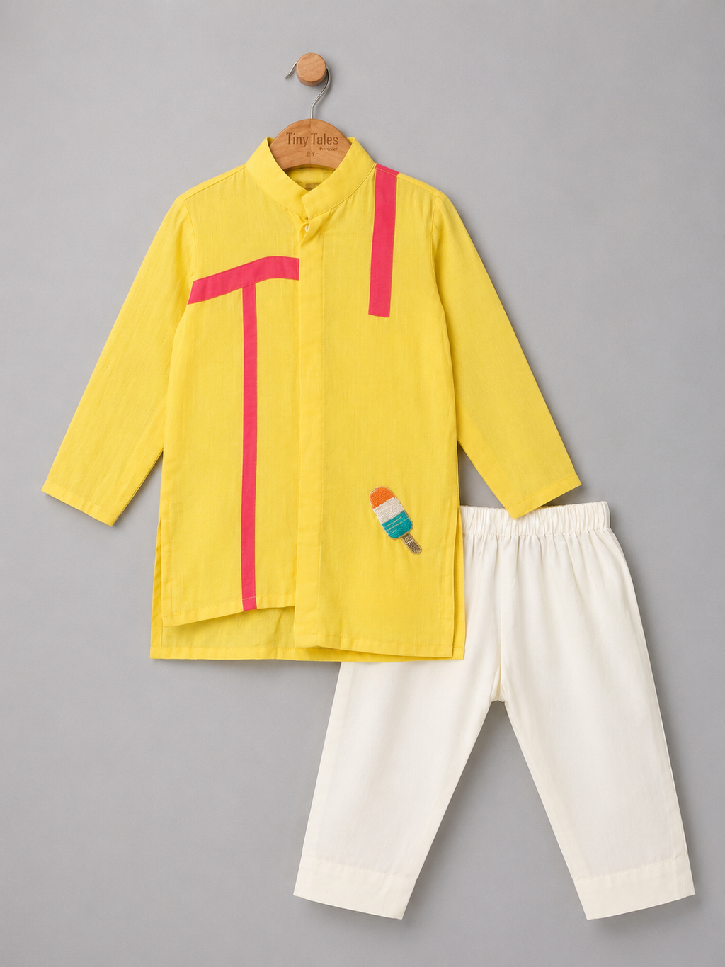 Yellow and Pink Kurta Set