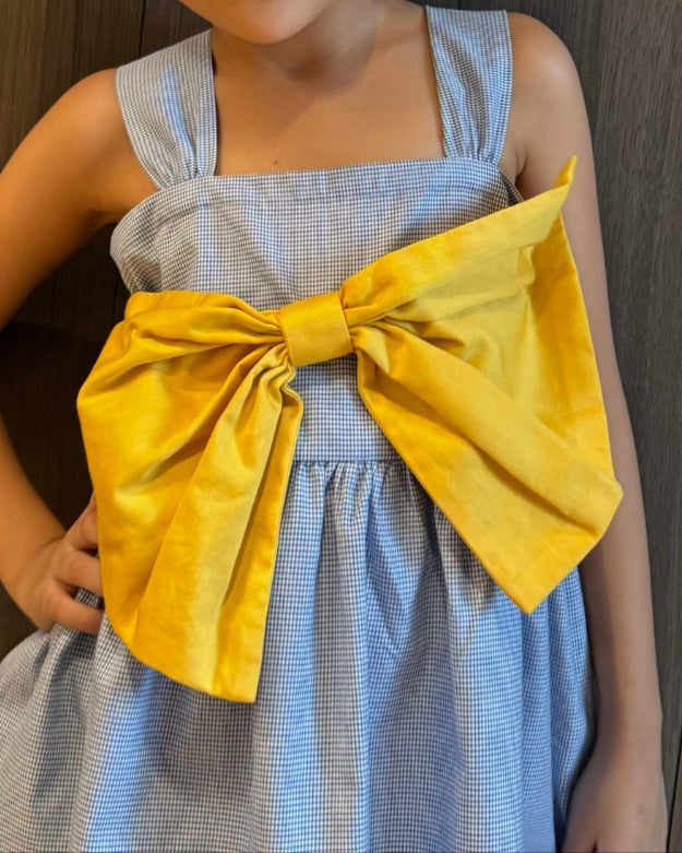 Blue Yellow Bow Dress