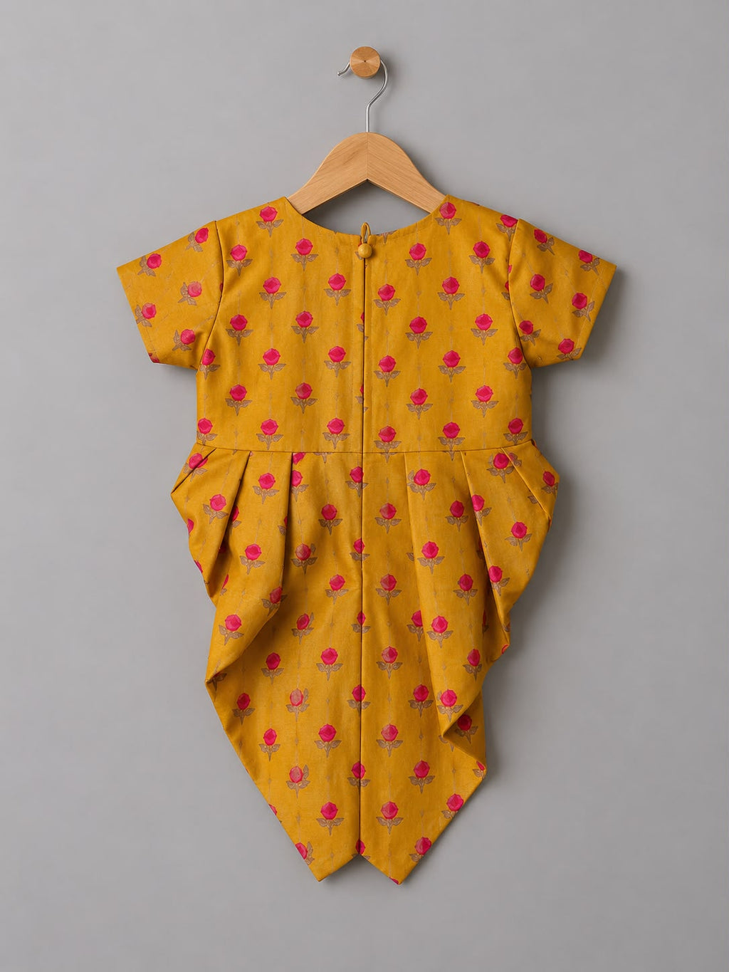 Mustard Printed Dhoti Suit