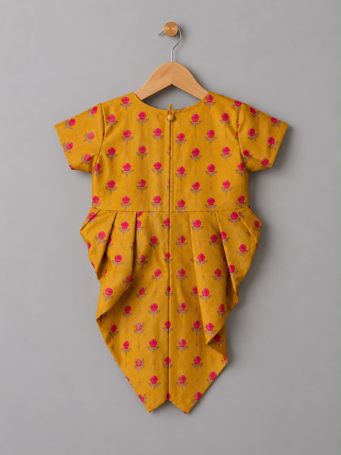 Mustard Printed Dhoti Suit