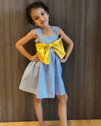 Blue Yellow Bow Dress