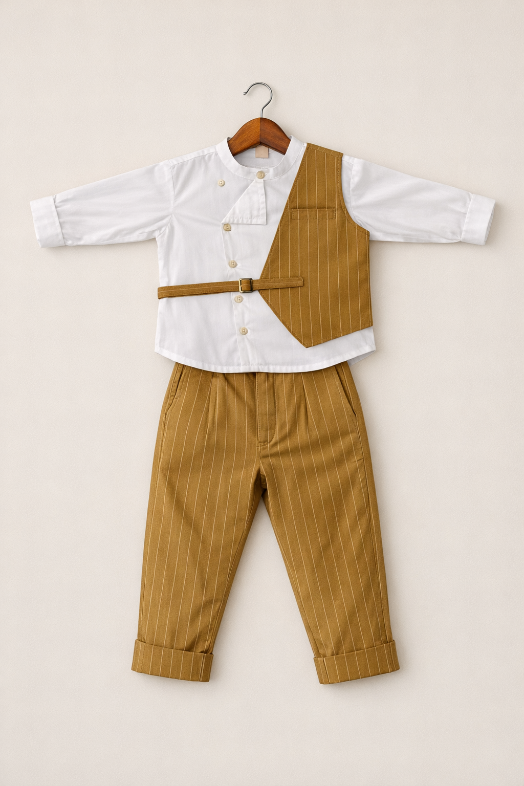 Brown Pinstripe 3 piece Semi Formal Set