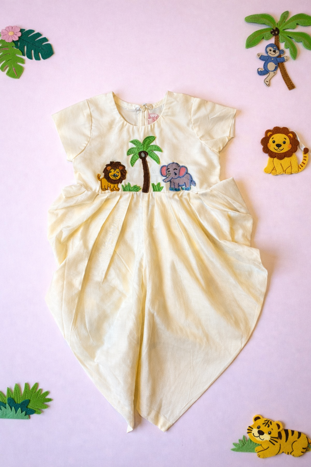 Off White Jungle Theme Dhoti suit