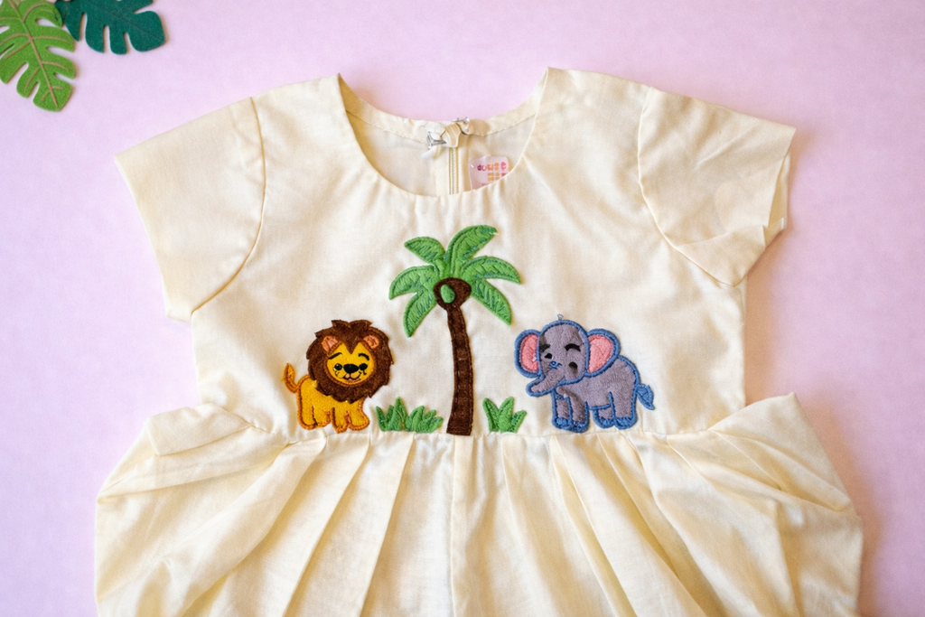 Off White Jungle Theme Dhoti suit