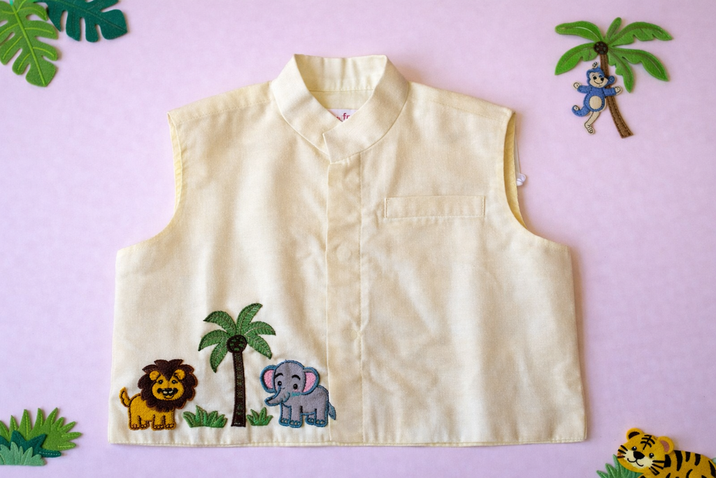 Off White Jungle Theme Waistcoat