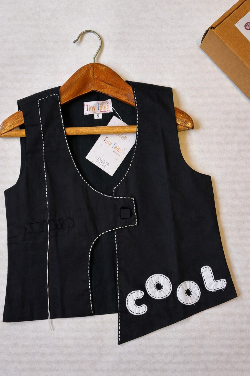 Black Waistcoat with Cool Applique