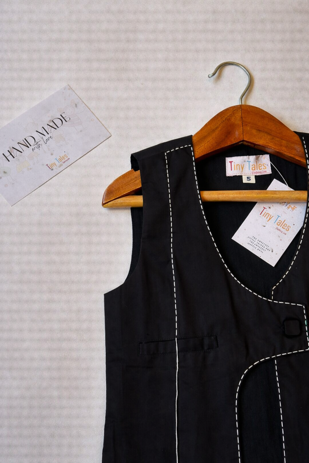 Black Waistcoat with Cool Applique