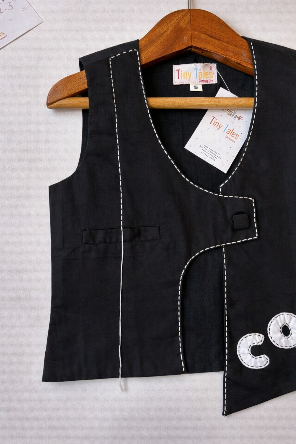 Black Waistcoat with Cool Applique