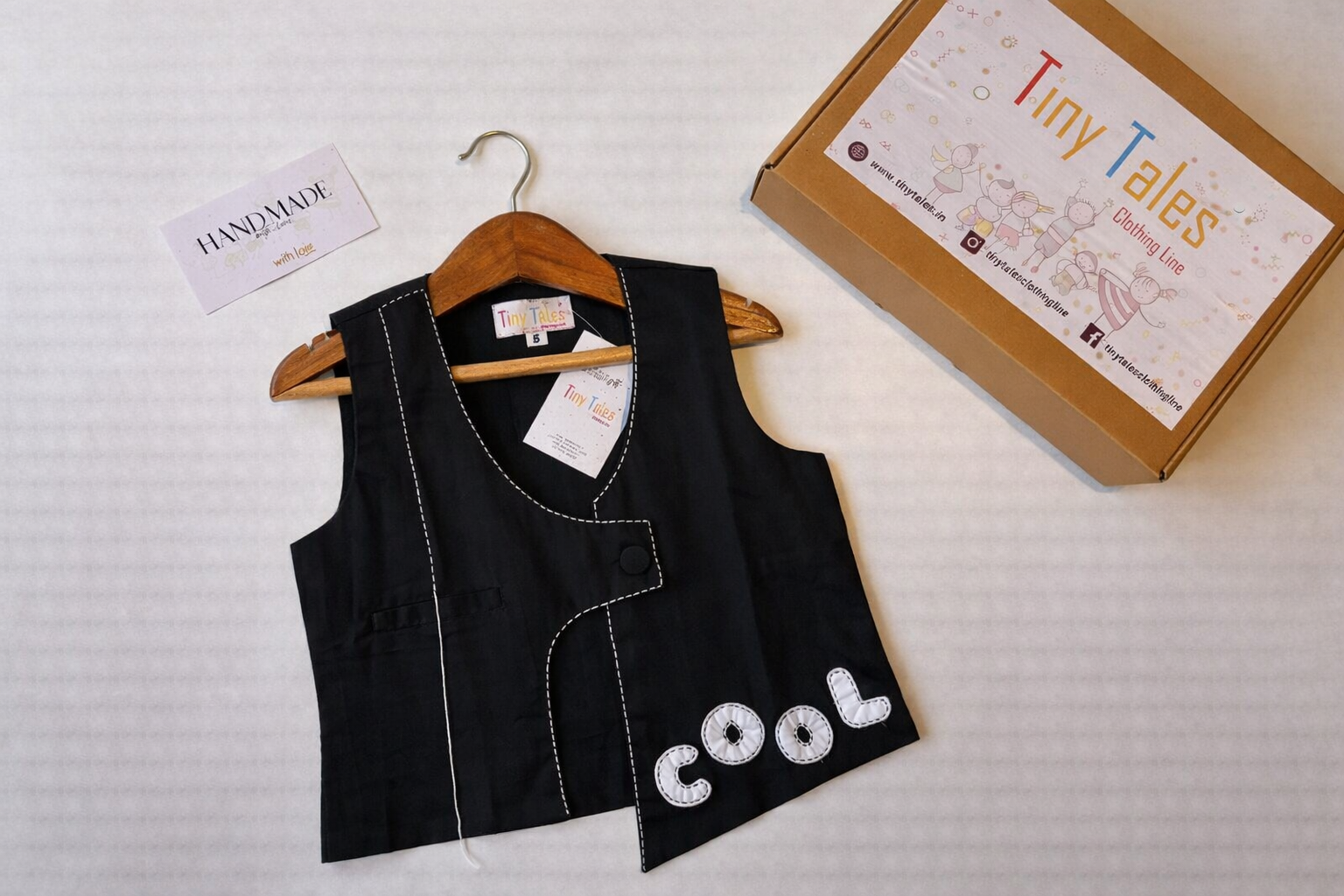 Black Waistcoat with Cool Applique