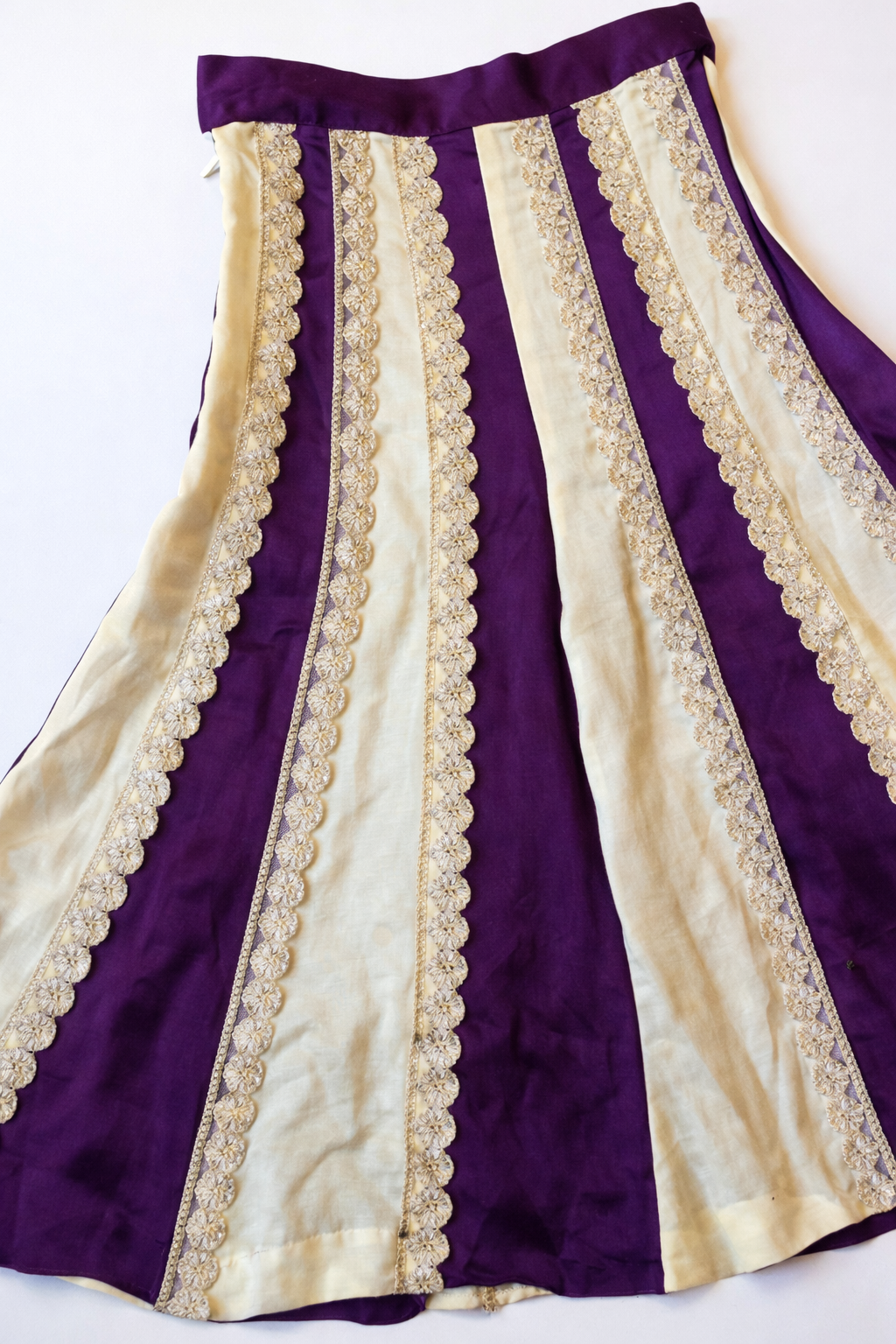 Purple Brocade Embroidered Waistcoat with Kali Pants